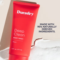 Duradry Deep Clean Body Wash bottle — lifestyle photo
