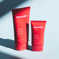 Red Duradry Deep Clean Body Wash bottle on a white background — Wash Duo product shot
